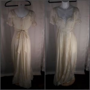 Vintage gunny sack cream color lace dress size 6